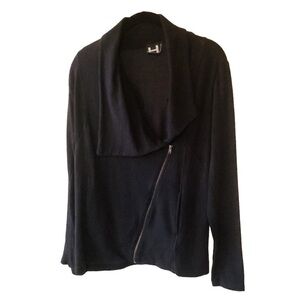 H by Bordeaux Black Asymmetrical Zip Jacket S